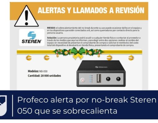 Profeco alerta por no-break Steren NB-050 que se sobrecalienta