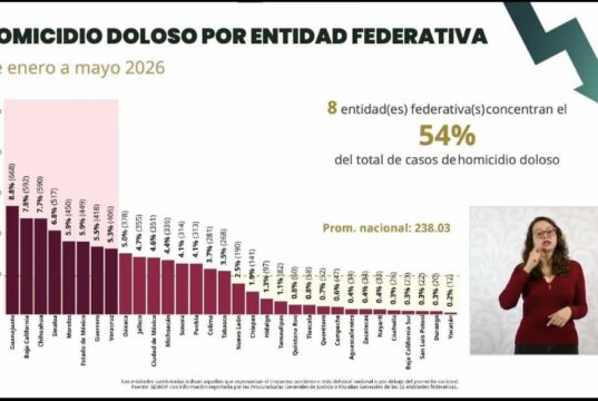 Histórica reducción del 43.9% en homicidios dolosos: Bedolla