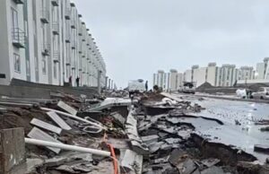 Lluvias destruyen calles de «Viviendas del Bienestar» en Veracruz