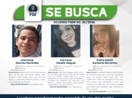 FGE ofrece recompensa de 100 mil pesos por información que permita localizar a tres personas desaparecidas
