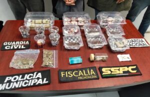 En Uruapan, SSP detiene a cinco personas y asegura productos presuntamente elaborados con marihuana