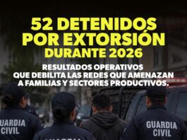 Estrategia “Cancela la Extorsión” logra la detención de 52 personas en 2026