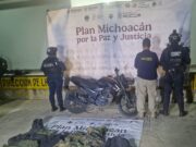 Asegura FGE motocicleta con alteraciones y prendas tácticas durante operativo interinstitucional en Apatzingán